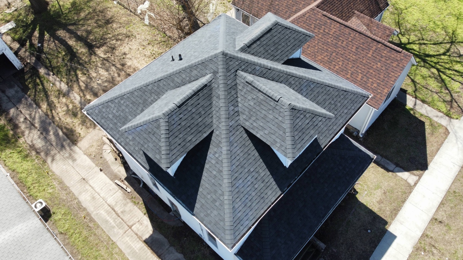 Residential shingle roof replacement — complex hip and valley